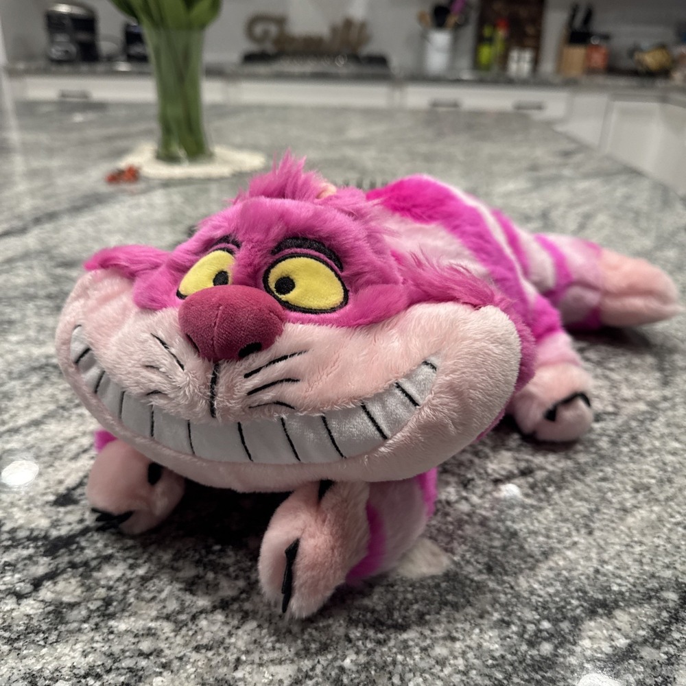 Disney Store Cheshire Cat Plush 16" Alice in Wonderland Stuffed Animal